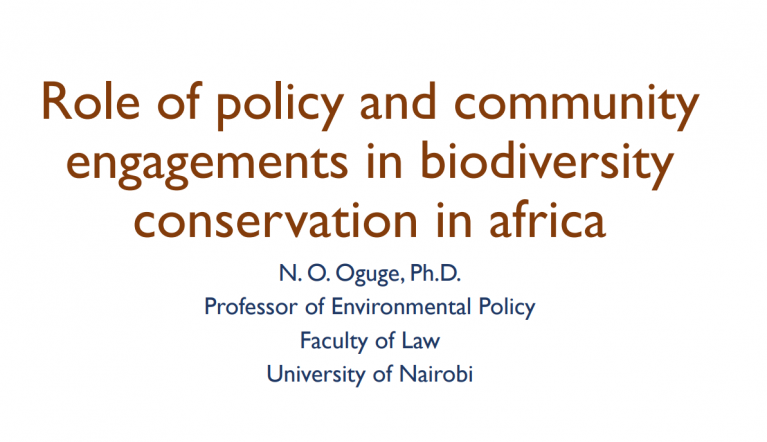Role of policy and community engagements in biodiversity conservation in Africa